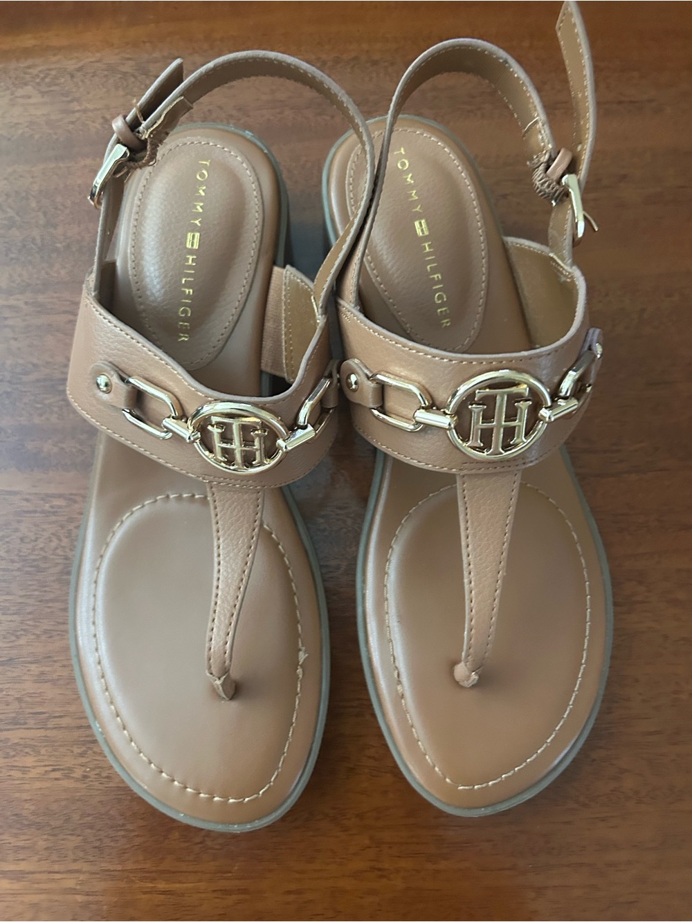 Tommy Hilduger tan Strappy Sandals - Size 9